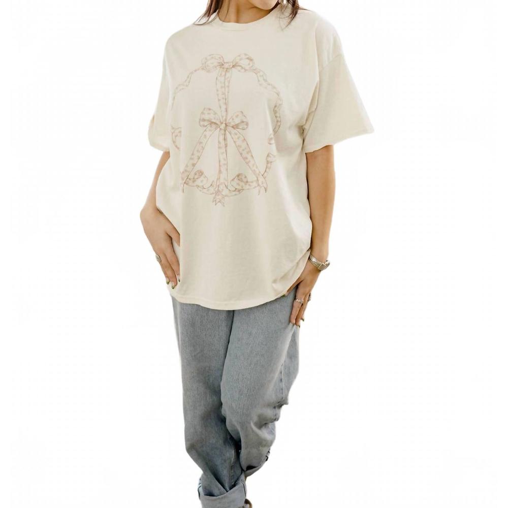 NEW LIVYLU ditsy floral thrifted graphic tee in off white - Picture 3 of 4